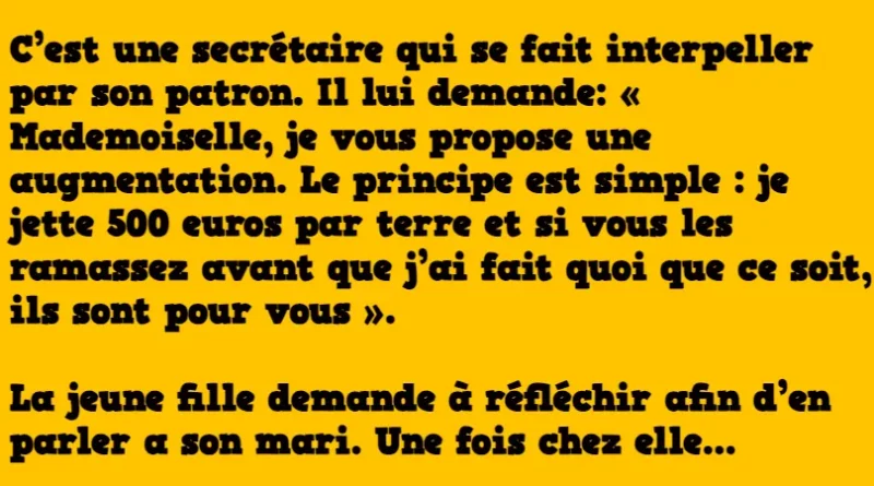 Blague : C’est une secrétaire qui se fait interpeller par son patron…