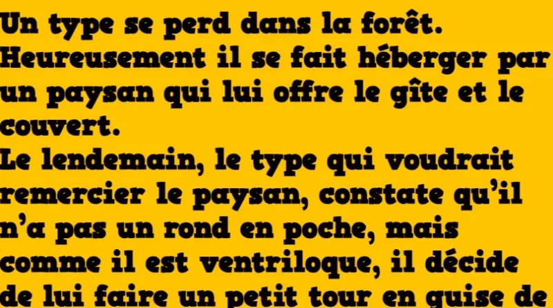 Blague _ Un ventriloque débarque dans une ferme !