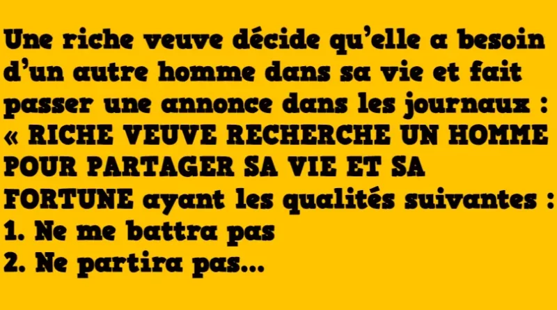 Blague petite annonce