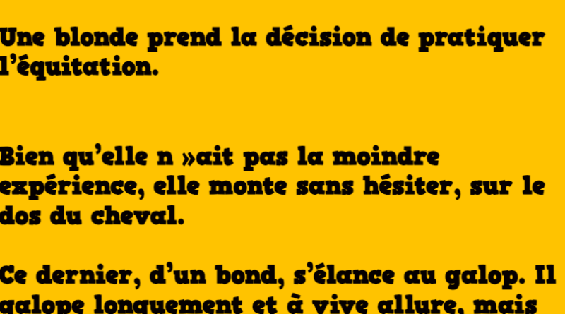 blague leçon d'équitation d'une blonde
