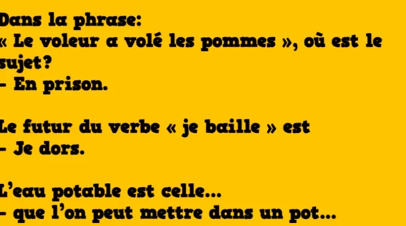 blague les perles de l'école primaire