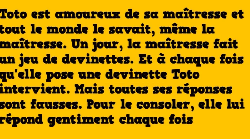 blague toto éperdument amoureux de sa maitresse