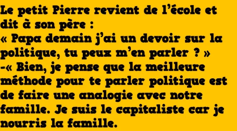 blague un devoir sur la politique