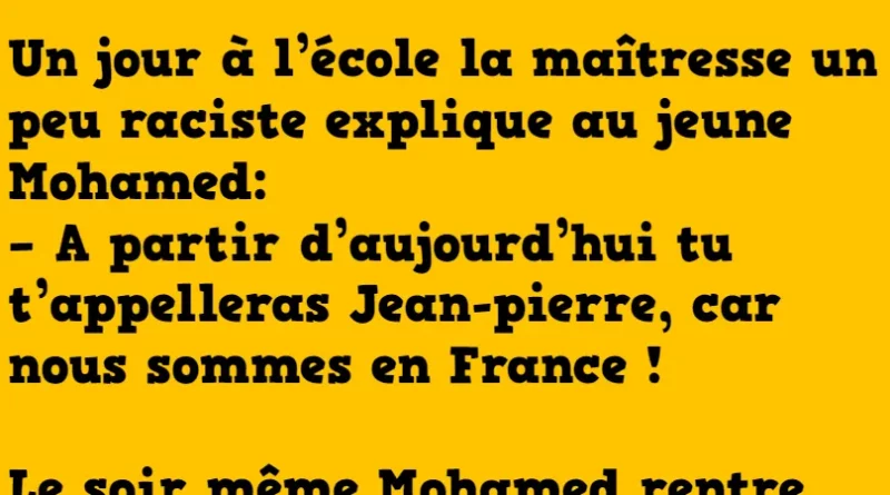 Blague Quand la maitresse est un peu raciste