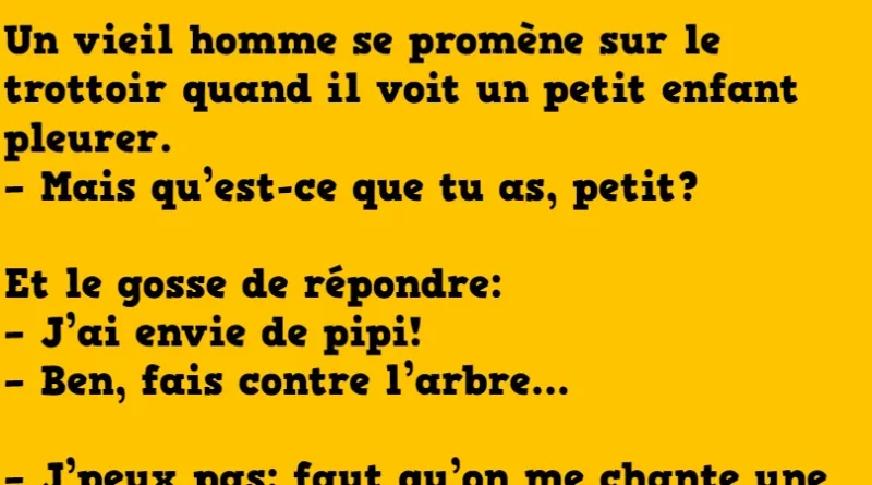 Blague faire pipi en chantant