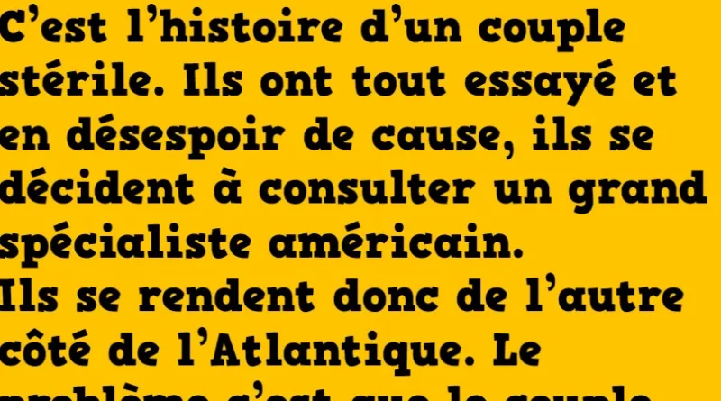 Blague le couple stérile