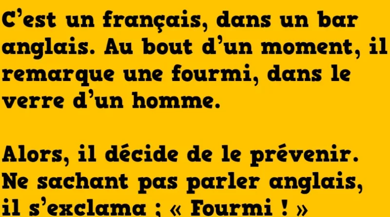 Blague le français et l'anglais