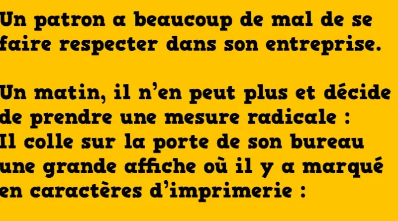 Blague le patron c'est moi