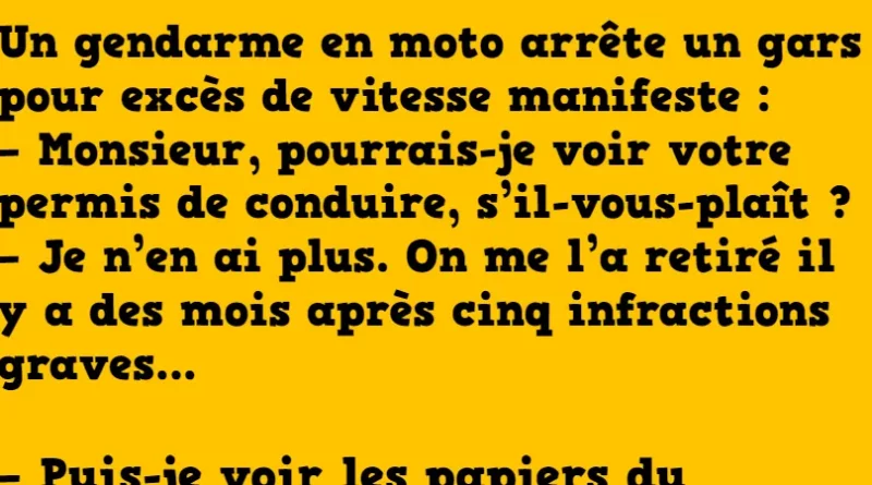 Blague l'excès de vitesse manifeste