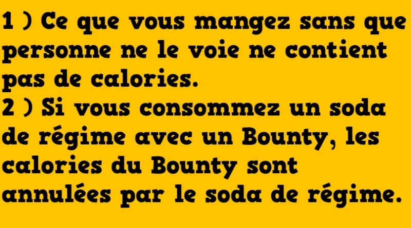 Blague règles pour réussir un régime