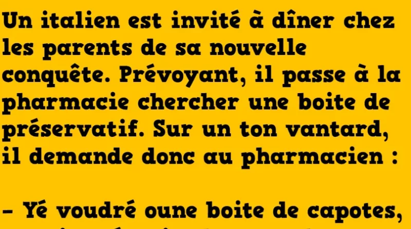 Blague un italien est invité à diner