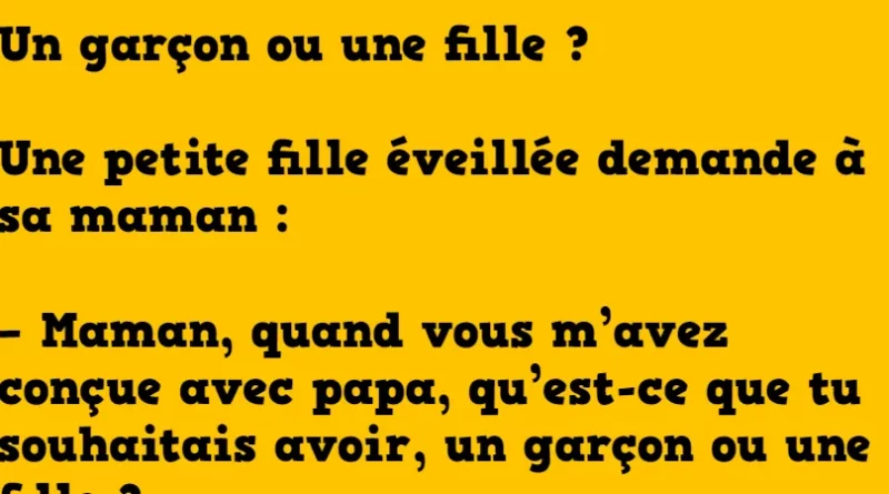 Blague une fille ou un garçon _