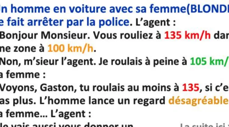Blague : En voiture et avec sa femme blonde, cet homme se fait arrêter par la police
