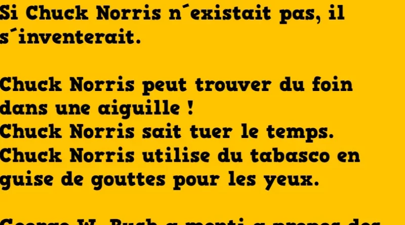 Chuck norris notre sélection des meilleures blagues