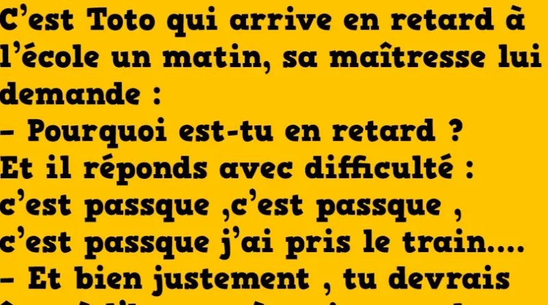 Une toto est en retard à l'école