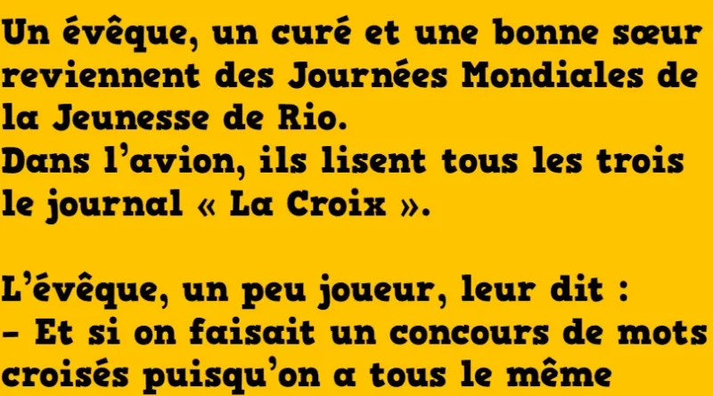 blague le concours de mots croisés