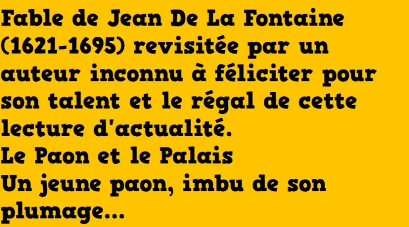 blague le paon et le palais
