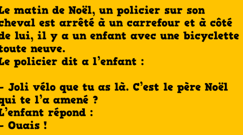 blague le petit garçon et policier a cheval