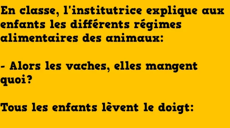 blague les régimes alimentaires des animaux