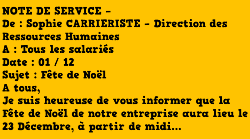 blague note de service