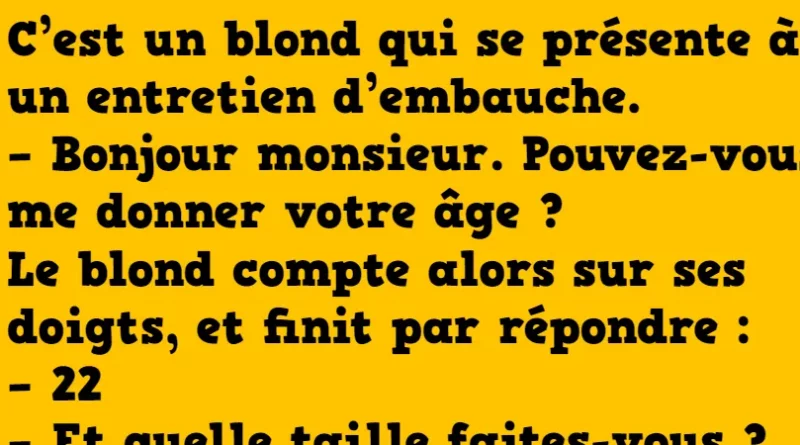 blague un roux se présente à un entretien d'embauche