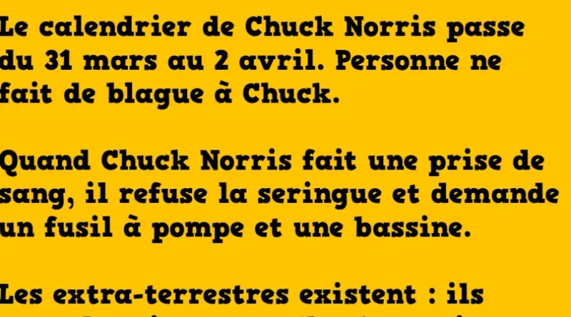 les meilleures blagues sur chuck norris