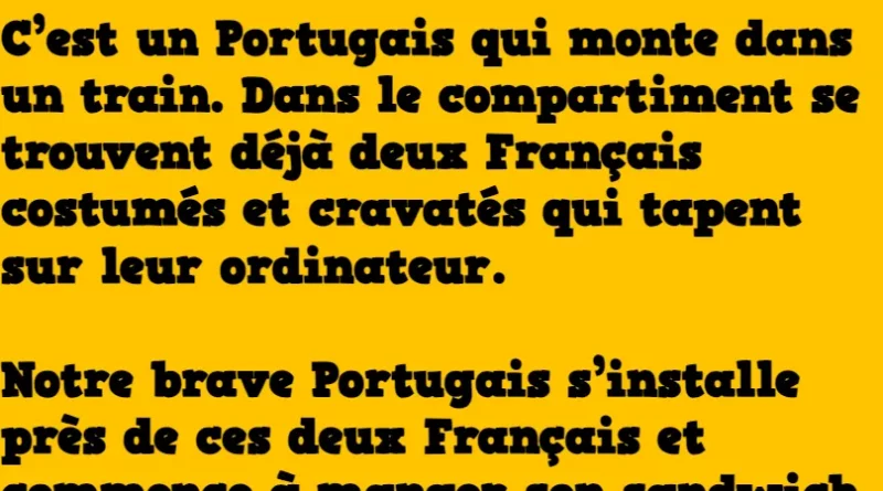 Blague Un Portugais monte dans un train avec deux français !
