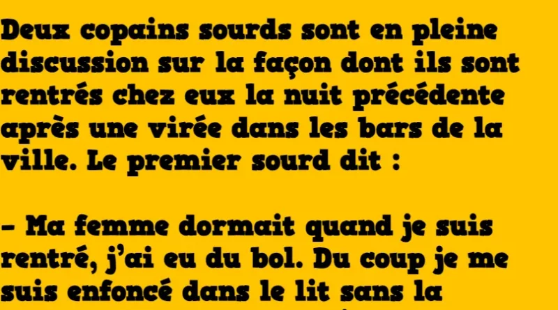 Blague La virée des deux copains sourds !