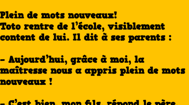 Blague un nouveau champ lexical