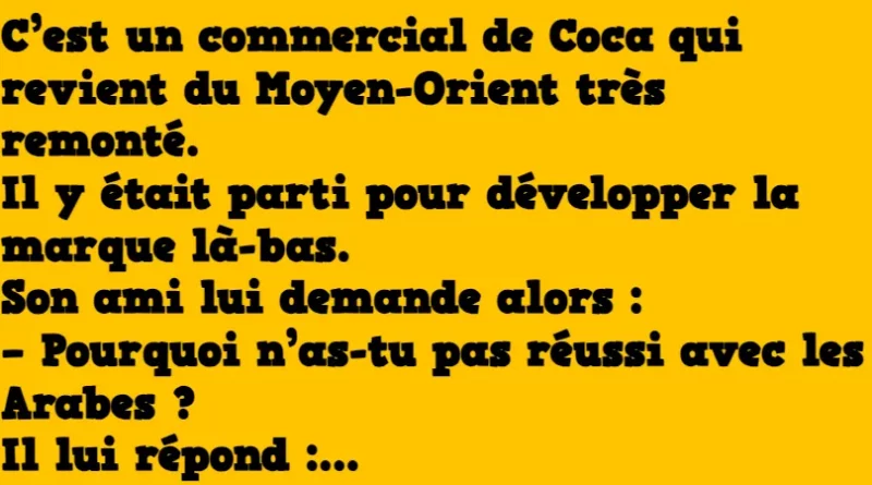 Blague commercial coca au moyen orient