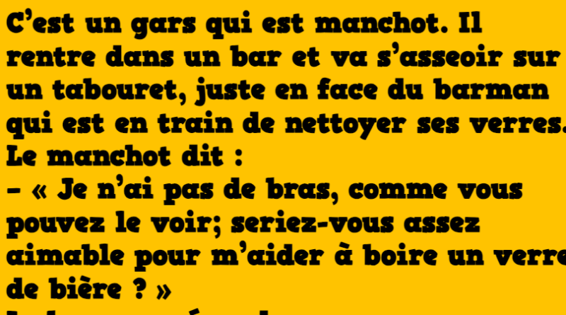 Blague un manchot rentre dans un bar