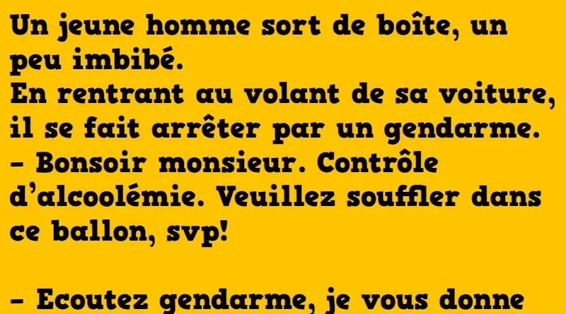 blague En sortant d’une boîte, un peu imbibé