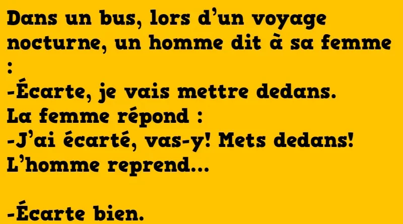 blague Lors d'un voyage nocturne