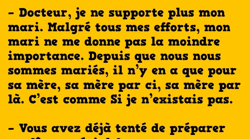 blague elle ne supporte plus son mari