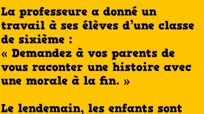 blague la moralité d'une histoire