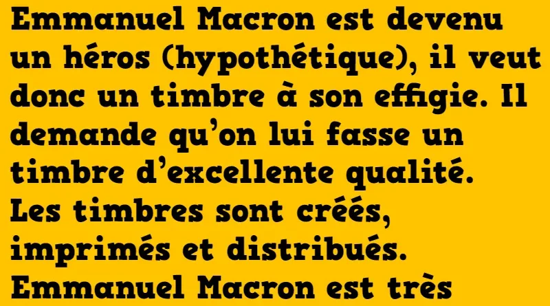 blague le nouveau timbre à l'effigie de macron