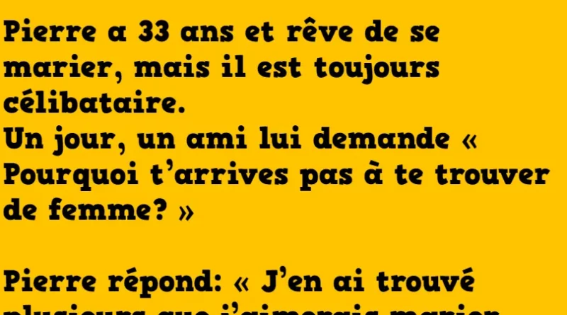 blague pierre cherche une femme
