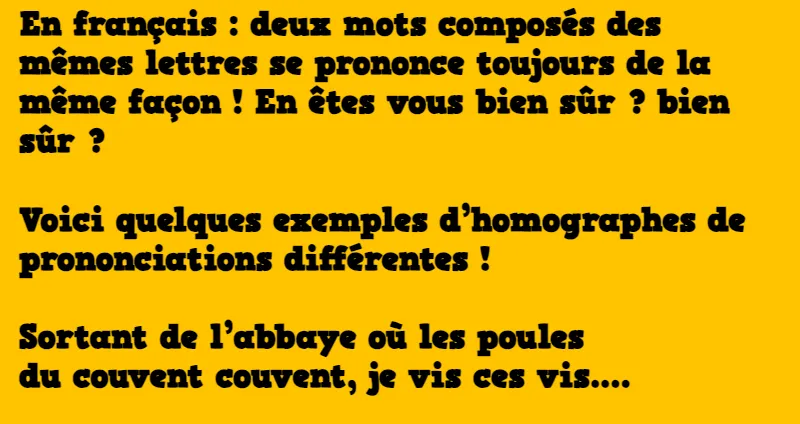 blague Homographes non homophones