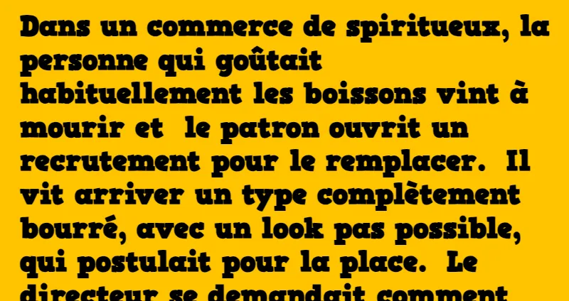 blague dans un commerce de spiritueux