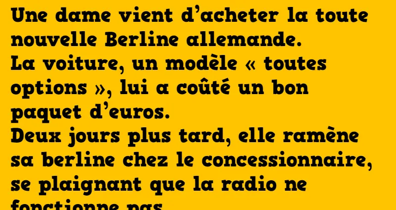 blague la nouvelle berline allemande