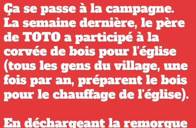 blague Le jour du catéchisme
