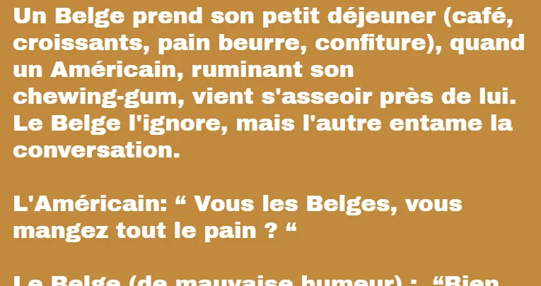 blague belge prend son déjeuner