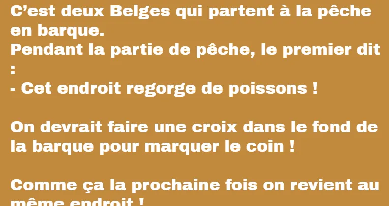 blague deux amis belges vont à la pêche