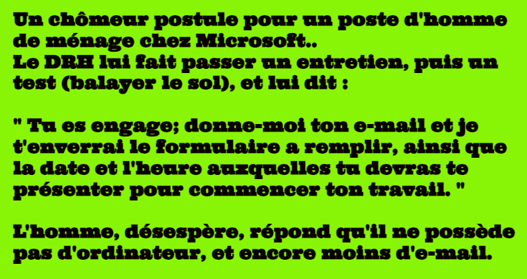 blague le balayeur