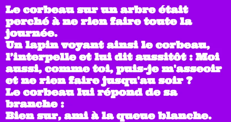 blague le lapin et le corbeau