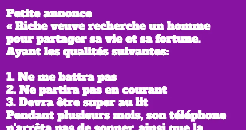 blague petite annonce
