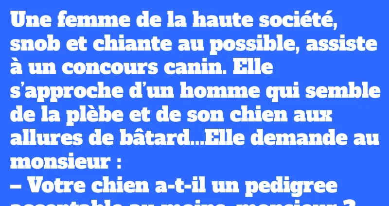 blague une femme snob