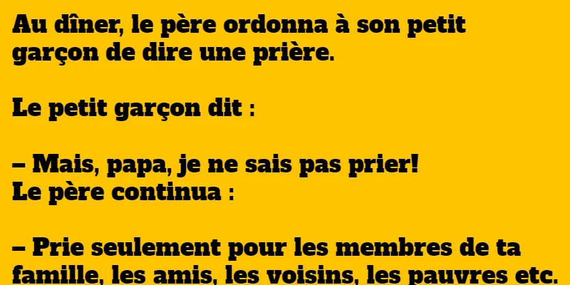 blague le bénédicité du petit