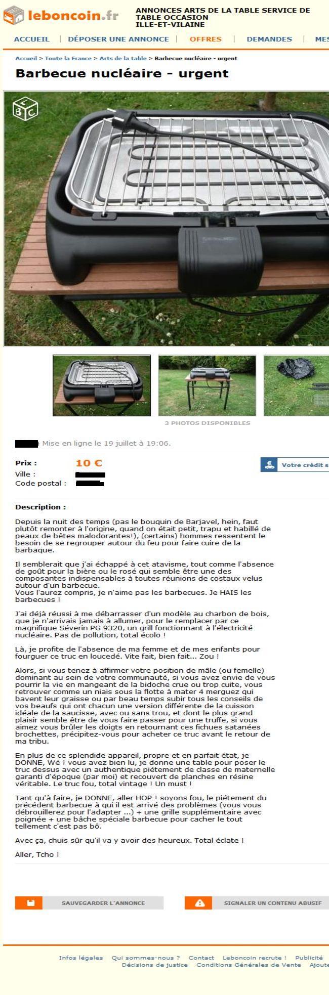 annonce barbecue nucléaire le boncoin 