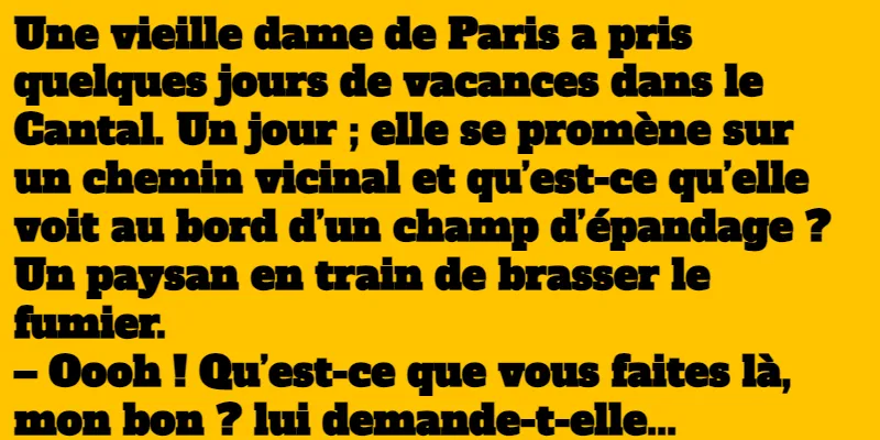 blague Les vertus du fumier du Cantal